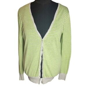 Old Navy Striped Cardigan Sweater L, Long‎ Sleeve, Button Down, Casual Knit Top